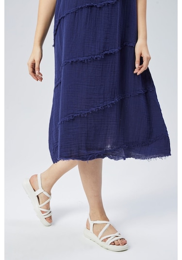 Muslin Elbise Yazın Vazgeçilmesi Lacivert