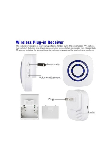 Folinda Ev Güvenliği İçin Akıllı Vücut Algılama Kapı Zili - Bölünmüş Konuk Kabul Cihazı