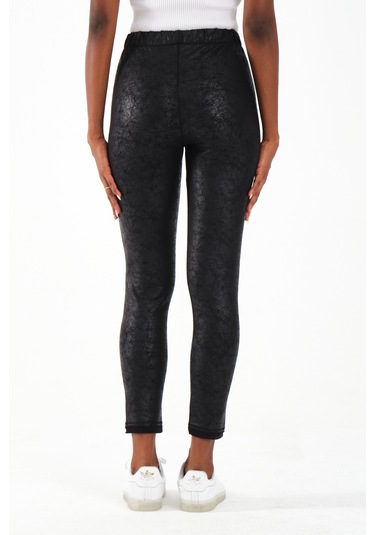 Varak Baskılı Tayt Siyah