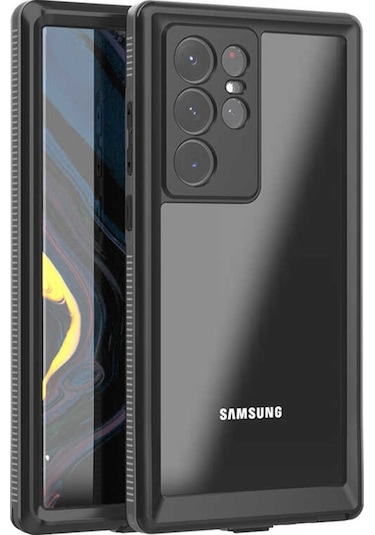 Samsung Galaxy S22 Ultra Kılıf Toz Kir Su Geçirmez Kapak Siyah