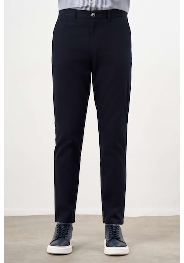 Erkek Lacivert Yazlık Pamuk Yan Cep Dynamic Fit Chino Pantolon 24ys003016200 Lacivert