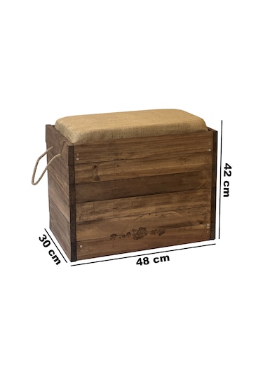 Weblonya Koltuk Puf Bank Ahşap Puf Sandalye Sandıklı Bank 5080