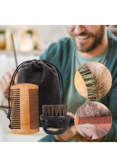 Suntek 2 Adet Erkek Sakal Bakım Seti Sağlam Aksesuar Hafif