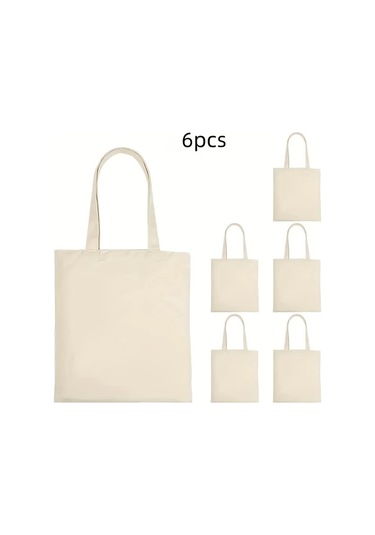 Willowhaven 6lı Paket Beige Sublimasyon Çanta 12.2x14.2 İnç Dıy Dekorasyon Alışveriş Çantaları