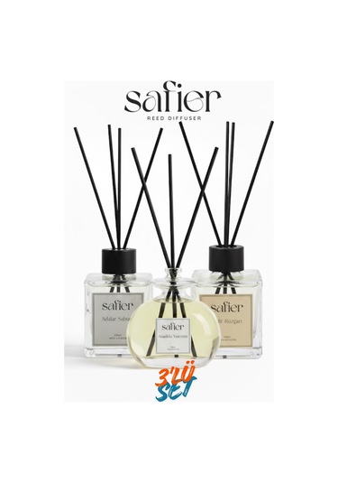 3 Lü Çubuklu Oda Kokusu Seti Yasemin Çiçeği,beyaz Sabun,bahar Çiçekleri 100 Ml Karışık