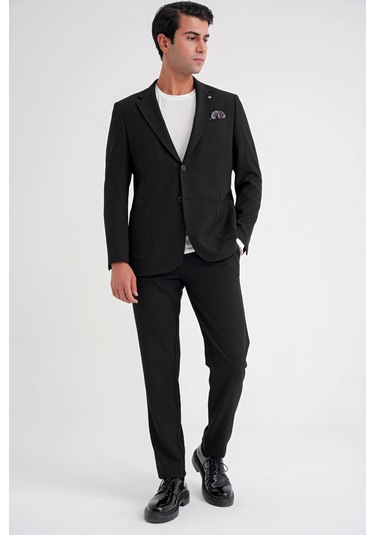 C 698 Ceket Regular Fit Siyah-1 Casual Siyah