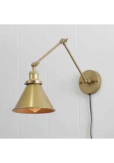 Rsylight Retro Eskitme Kaplama Kablolu Fişli Metal Mafsallı Akrobatik Dekoratif Rustik Aplik Eskitme