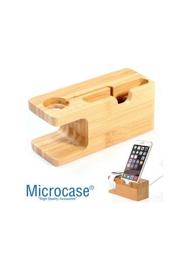 Microcase Watch ve iPhone Uyumlu Bambu Dock Şarj Standı Bd101