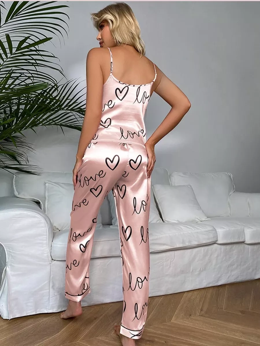 Mr.sun Saten Pantolon Ve Atlet Pijama 224433002 Açık Pembe