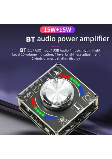 15w Stereo Amplifikatör Kartı 12/24v Hoparlör Ses Amplifikat Çok Renkli