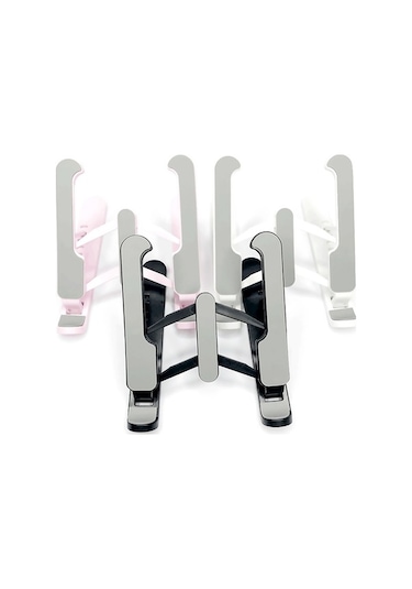 Pazly 7 Kademe Ayarlanabilir Katlanabilir Telefon & Tablet Standı - Ergonomik Taşınabilir Siyah Beyaz Pembe Renkli