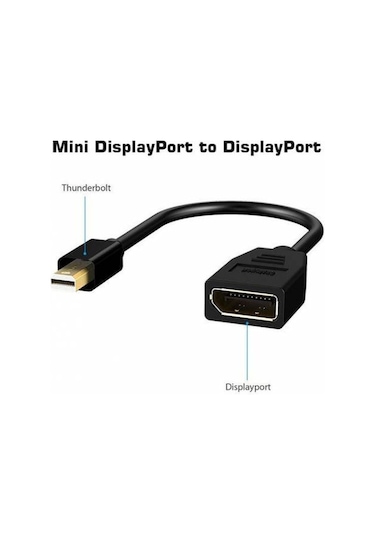 Thunderbolt Mini Displayport Erkek To Displayport Dişi Çevirici