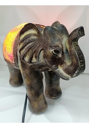 Fil Mozaik Lamba Yatak Odası Bebek Odası Gece Lambası Masa Üstü Ev Dekorasyon Çok Renkli