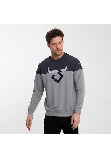 Twobull HELSİNKİ Erkek  Füme / Taş Sweatshirt