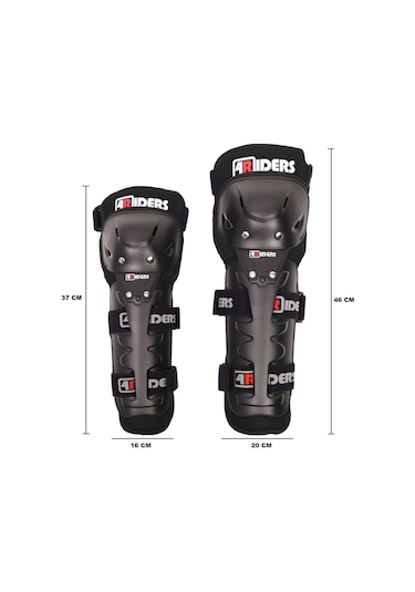 4riders Lüx Diz Ve Dirsek Koruma Seti 4lü Takım Siyah Siyah