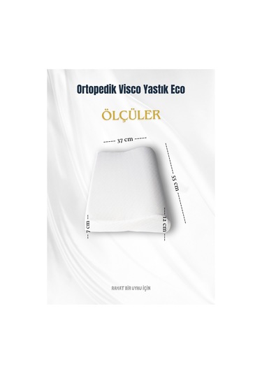 Visco Ortopedik Yastık Eco Boyun Fıtığı Boyun Düzleşmesi Boyun Ağrısı Destekli Lüks Ortopedik Yastık