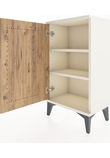 Arges Komodin Tek Raflı Tek Çekmeceli Tek Kapaklı 44x30x80 Aytaşı-çam Aytası