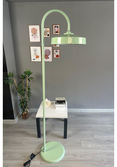 Mint Lambader Modern Dekoratif Metal Oturma Odası Çalışma Odası Zemin Lambası 6976 Yeşil