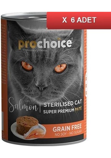 Prochoice Sterilised Somonlu Yetişkin Kedi Konservesi Pate 6 x 400 G