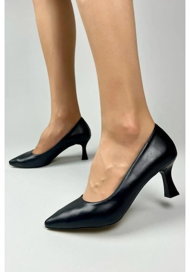 Kadın Sity Siyah Cilt 6 Cm İnce Topuklu Stiletto-siyah Siyah