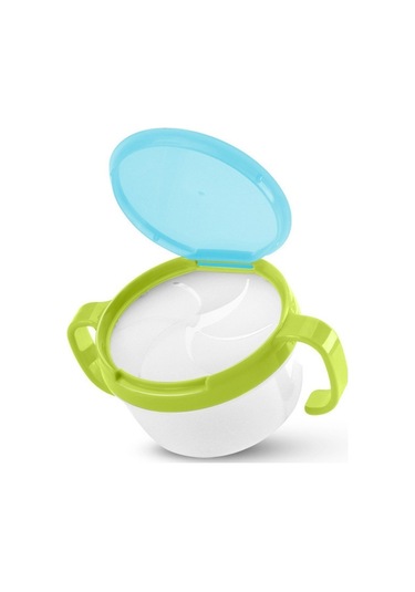Sones Bebek Atıştırmalıkları Kase Çocuk Çocuk Gıda Saklama Kapları Anti Dökülme 360 Döndürülebilir Bebek Katı Beslenme Tabak Sofra Takımı Bebek Beslenme Malzemeleri Yeşil