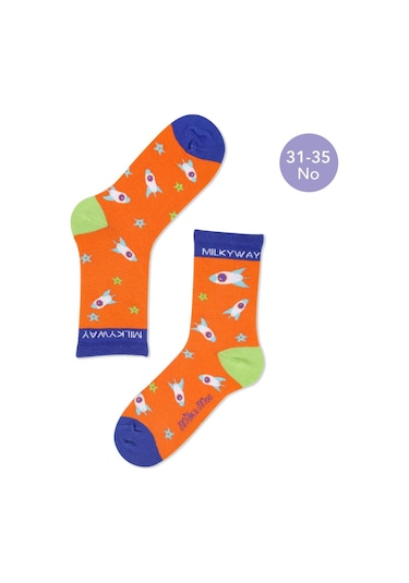 Milk&moo Ponix Çocuk 5'li Çorap Seti, 31-35 Numara, Yumuşak Ve Eğlenceli Tasarım Mor