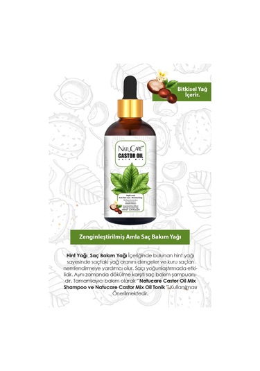 Natucare Üst Düzey Onarıcı Ve Yoğun Nemlendirici Castor Hint Saç Bakım Yağı 100ml