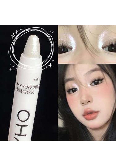 Dumanlı Mat Siyah Göz Farı Yalan İpekböceği Fosforlu Kalem Kore Gözler Makyaj 02 Pearl White 01