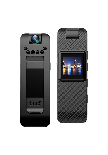 Maiyame Siyah 1080p Mini Gönüllü Kamerası - 180 Döner Lens, Ir Gece Görüşü, Dahili Batarya Ve Manyetik Klip