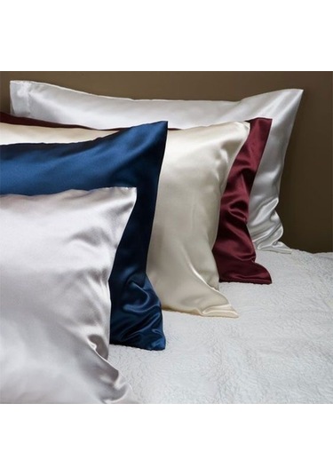 Antibakteriyel Terletmeyen İpek Saten Yastık Kılıfı 2'li 50x70 Gümüş Gümüş