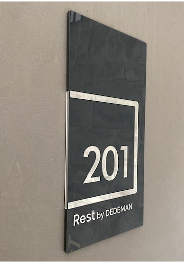 Parlak Antrasit Serisi Özelleştirilebilir Kapı Numarası