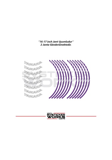 Yamaha Yazılı Jant Sticker Dış Ve İç Set Sticker Jant Şeridi