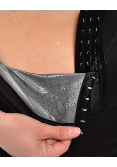 Sauna Suit Ekstra Yüksek Bel 3Kademeli Agraflı Maksimum Terleten Termal Şort Siyah
