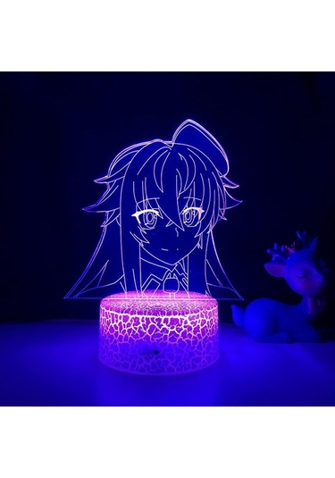 Goldenqian Lise Dxd Anime Led Işık Ev Dekorasyon Için Doğum Günü Hediyesi Manga 3d Gece Lambası Lise Dxd Dxokkv Siyah