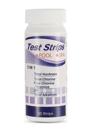 Besthome1 5'li Havuz Su Kalitesi Test Çubukları - Klor, Ph, Tuz, Alkali, Sitrik Asit - 50 Adet Beyaz Paket Beyaz