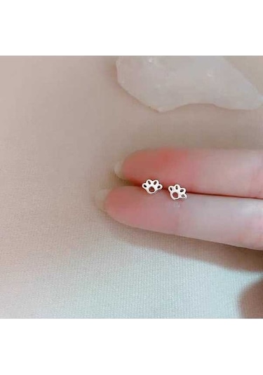 Flybuy Kadın Küpe 998 Ayar Gümüş Kaplama Platin Takı Küçük Boy Gümüş 74 Gümüş