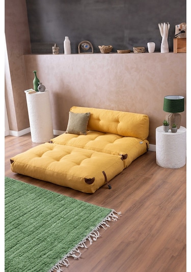 Good Night Megano Yeni Nesil 140 Cm Uzanma Tv Koltuğu & Misafir Yatağı Sarı