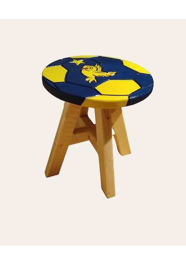 Fenerbahçe Fanatik El Yapımı Ahşap Çocuk Taburesi