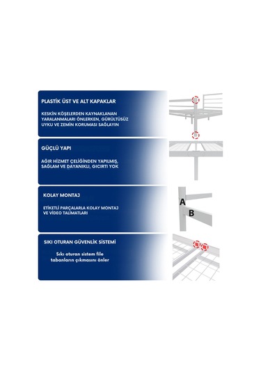 Aksviva Chester Çift Kişilik Ferforje Metal Karyola