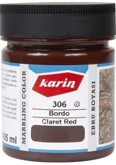 Karin Ezilmiş Ebru Boyası 105Ml 306 Bordo