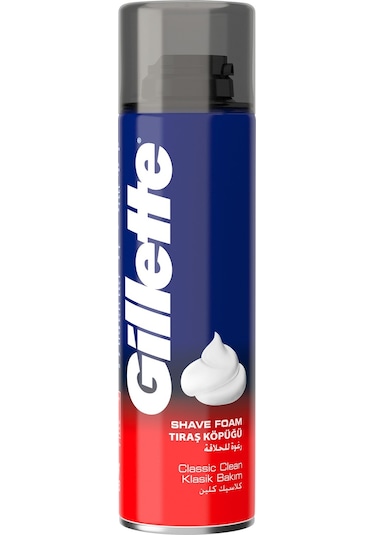 Gillette Classic Clean Sinekkaydı Tıraş Köpüğü 200 ML