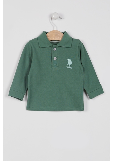 U.S. Polo Assn. Lisanslı Classic Uzun Kol Erkek Bebek Tişört - Yeşil