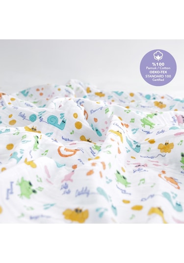 Milk&moo Müslin Örtü 2'li Set Milk&moo Friends Çok Renkli