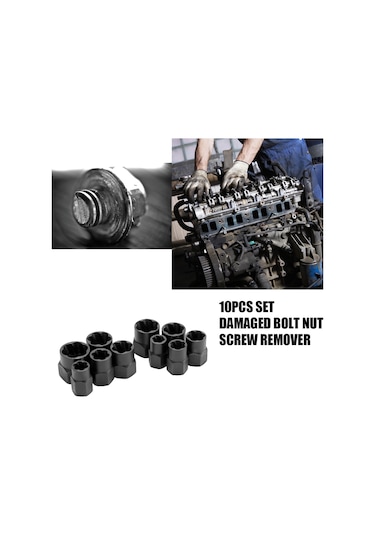 Symbee Hasarlı Cıvata Ve Somun Sökme Seti - 10 Parça Dayanıklı Çelik Alet Takımı