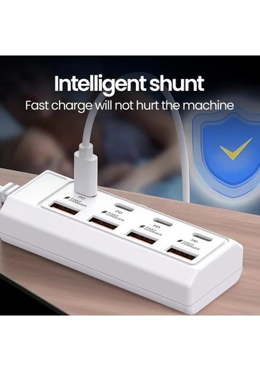 Tongxida 8 Adet Bir Arada Usb Şarj Soketi Pd25w Usb-c Şarj Aleti Çoklu Cihaz Şarj Güç 8a+8c