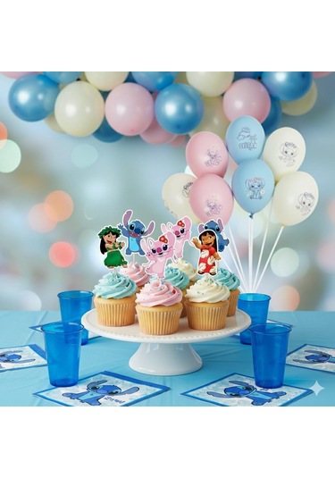 Kürdan Lilo Stitch Sitiç Temalı 10lu Sadece Kürdanlar .pasta Cupcake Süsü