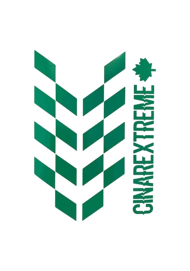 Orman Yeşili Damalı Kask Motosiklet Sticker Takımı Çınar Extreme