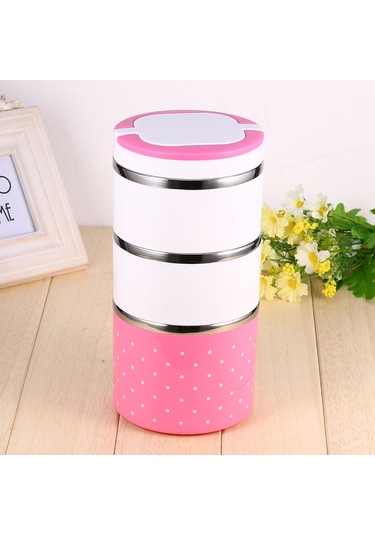 3 Katmanlı Yalıtımlı Paslanmaz Çelik Termal Öğle Yemeği Kutusu, Sıcak Yiyecekler İçin Gıda Kabı Çok Renkli