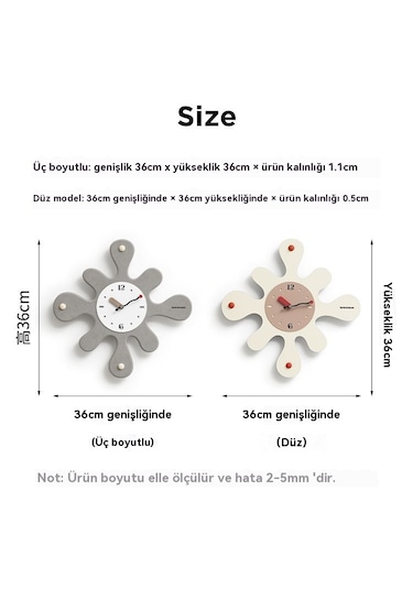 Sanat Işıklı Lüks Duvar Saati-canlı Turuncu Üç Boyutlu Stil