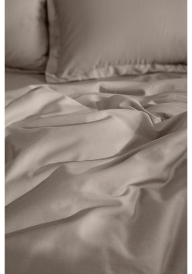 Puffy Andra Çift Kişilik Saten Nevresim Takımı - Grej Bej